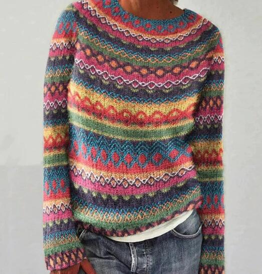 Damenpullover Marlene mit bunten Streifen