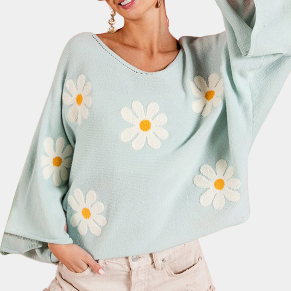 Damenpullover Mia: Reizender Blumen-Pullover