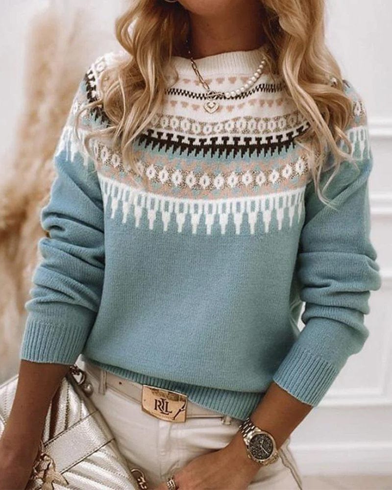 Damenpullover Paulina: Gemustert & warm für kalte Tage