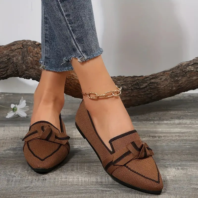 Damenschuhe Atarah: flache Schuhe mit Schleife