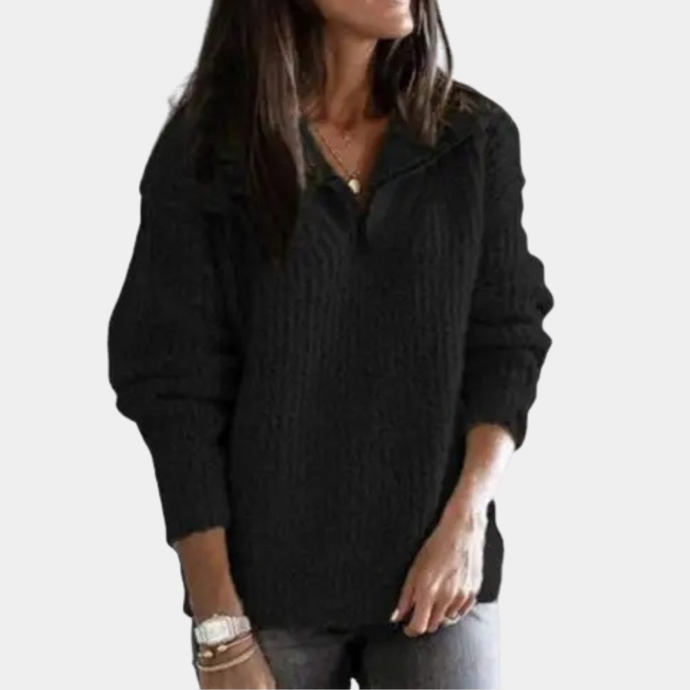 Damensweater Adrianna: Modern, bequem, mit kurzem Reißverschluss