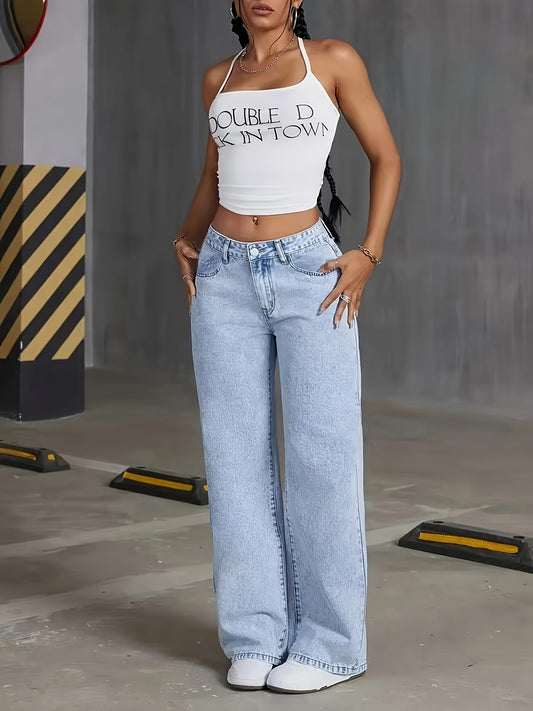 DenimEase™ – Die Perfekte Baggy Jeans für Damen