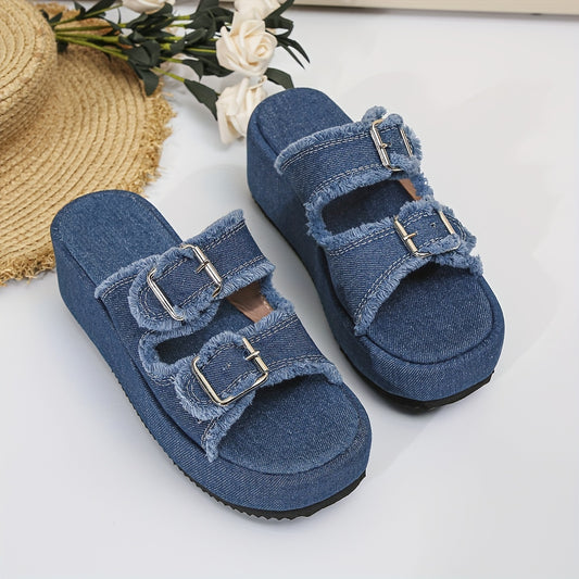 DenimaLux™ – Modische Denim Plateau Sandalen für Damen