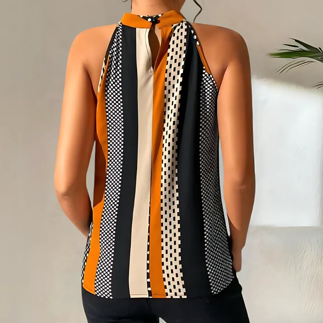 DotChic™ – Lässiges Neckholder Top mit Punkten für Damen