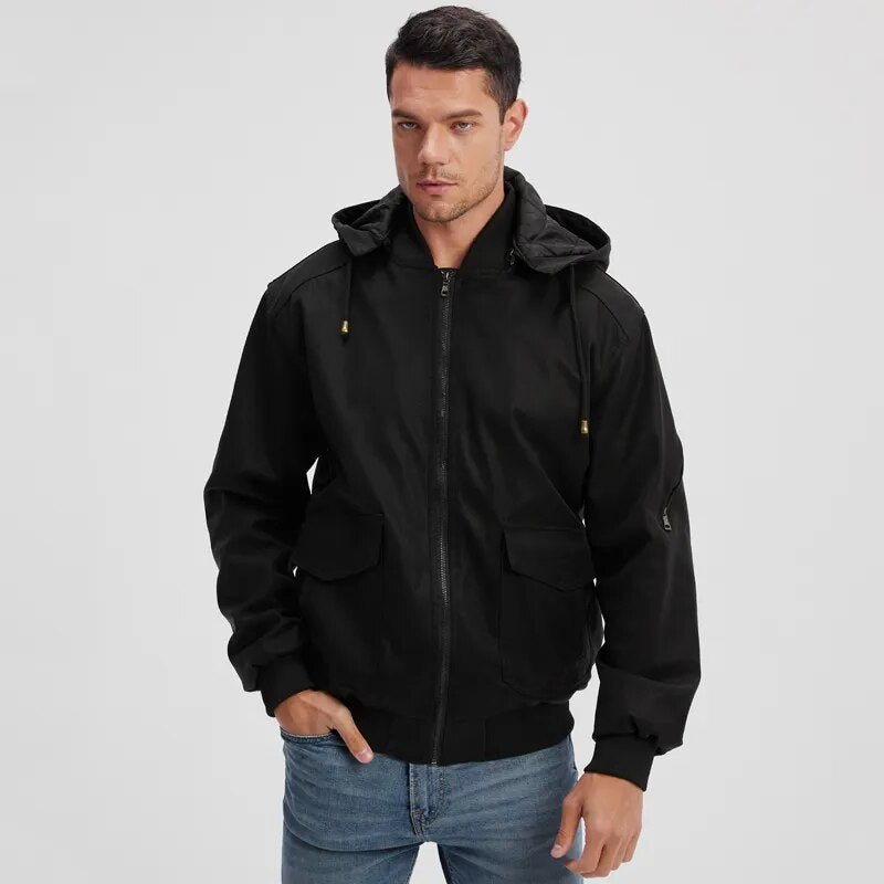 Easton Lederjacke mit Kapuze