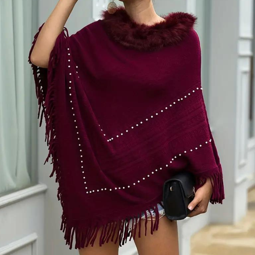 Edler Damen-Strickponcho von Eftychia in luxuriöser Qualität