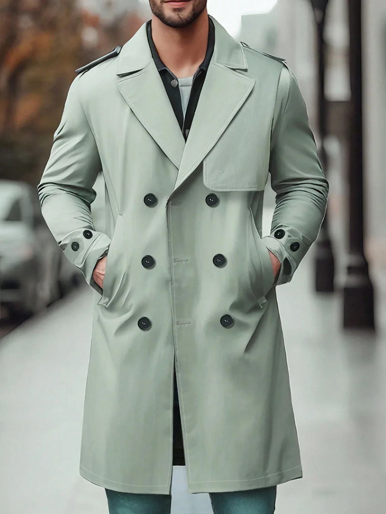 Edler Herren Winter Trenchcoat Alwin
