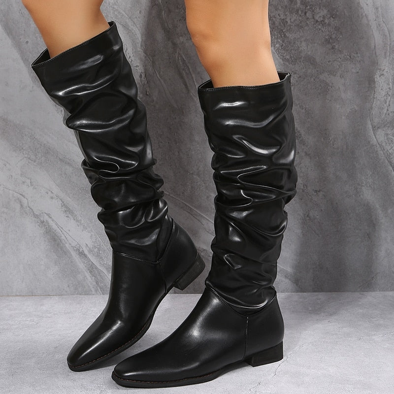 Einfache Knöchelhohe Stiefel mit flachem Absatz