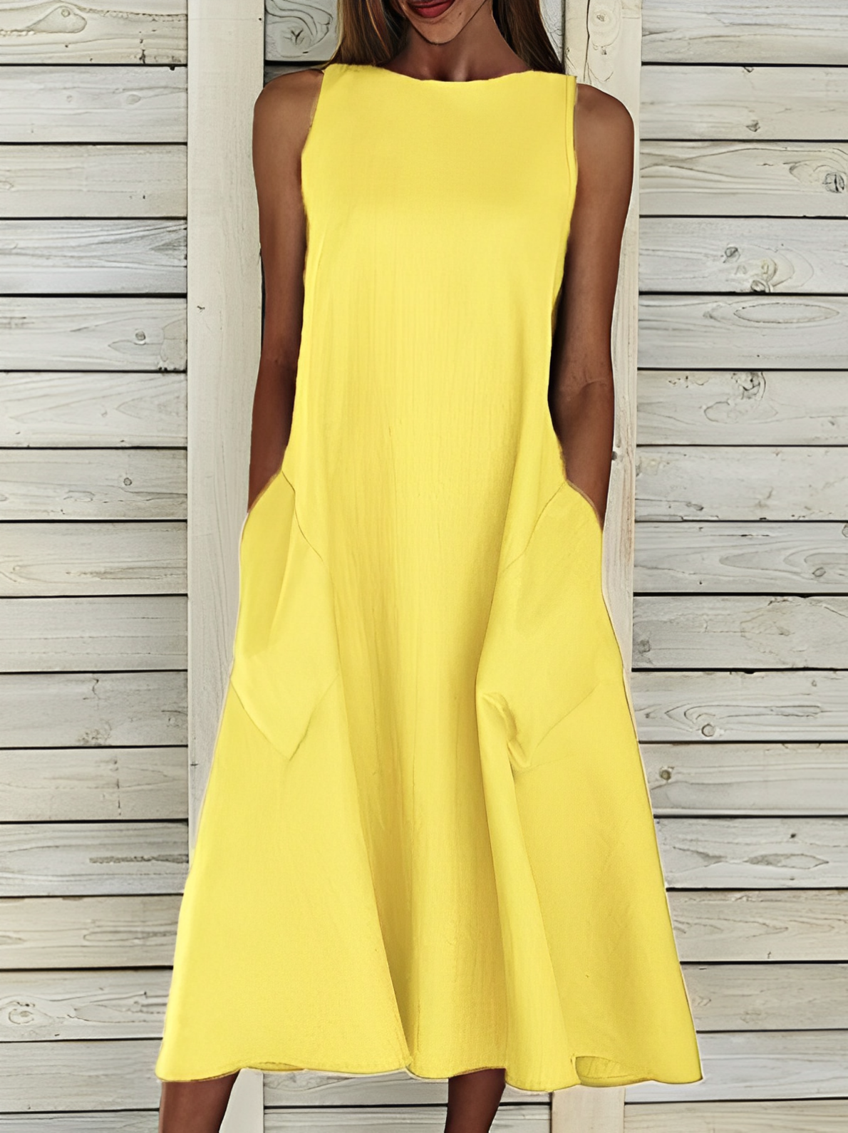 Einfarbiges Baumwollkleid von Amity