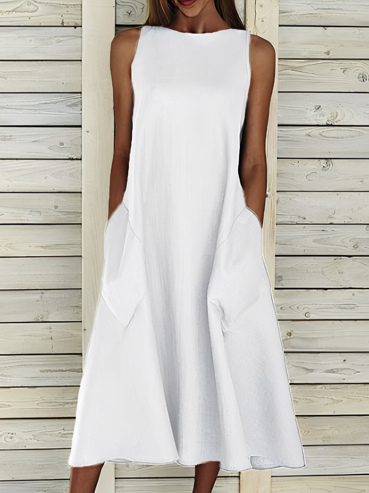 Einfarbiges Baumwollkleid von Amity
