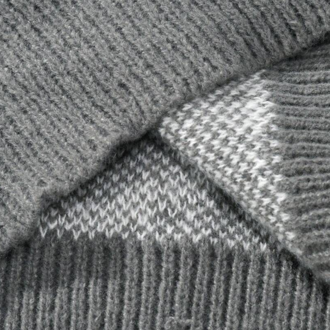 Elarova | Abstrakter Strickpullover für Herren – Baumwolle, lässige Streetwear