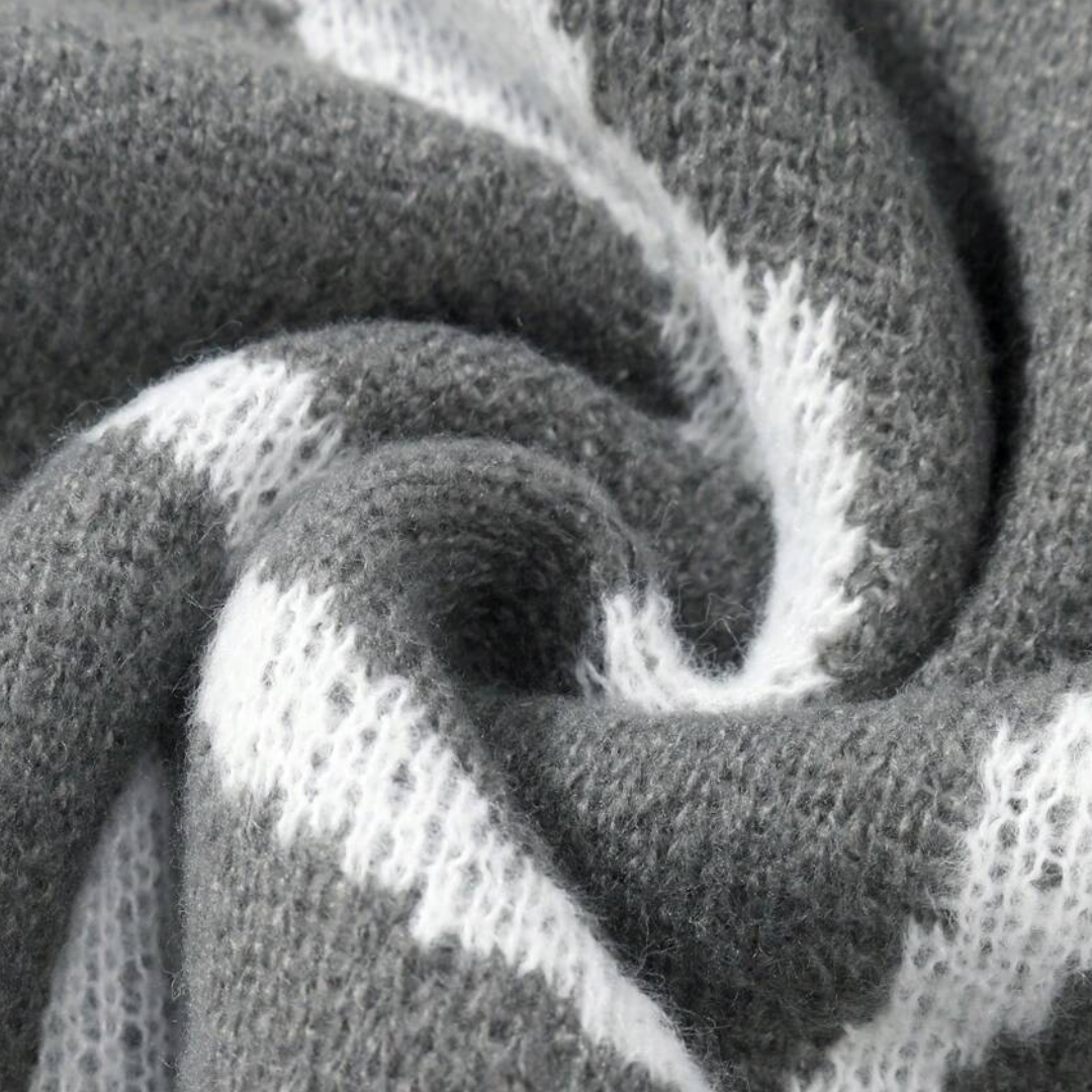 Elarova | Abstrakter Strickpullover für Herren – Baumwolle, lässige Streetwear