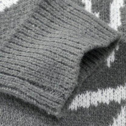 Elarova | Abstrakter Strickpullover für Herren – Baumwolle, lässige Streetwear