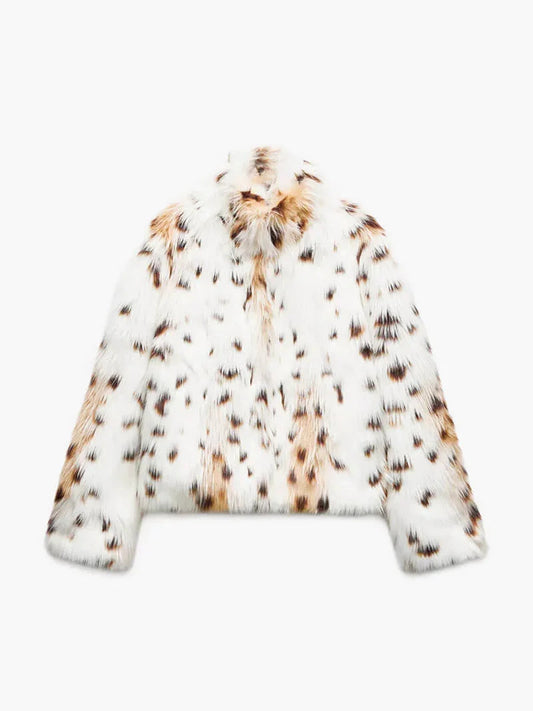 Elarova | Animal-Print Kunstpelzjacke für Damen