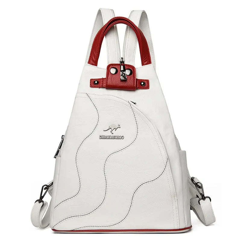 Elarova | Anti Diebstahl Rucksack Aus Leder Mit Reißverschluss Für Damen