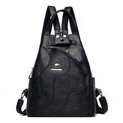 Elarova | Anti Diebstahl Rucksack Aus Leder Mit Reißverschluss Für Damen