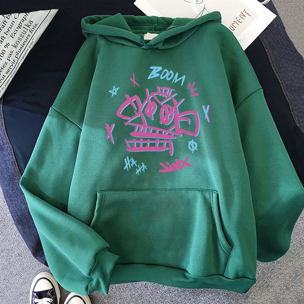 Elarova | Arcane Hoodie Harajuku Stil Jinx und Ekko