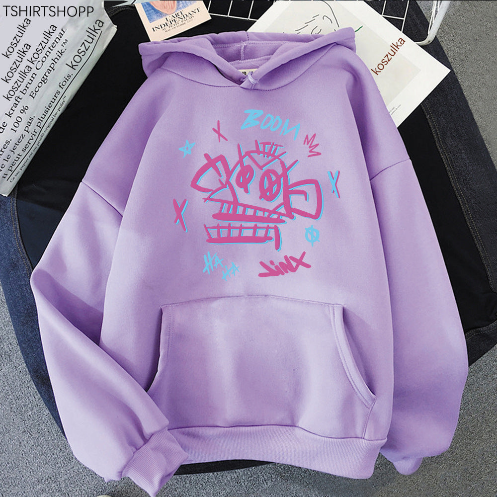Elarova | Arcane Hoodie Harajuku Stil Jinx und Ekko