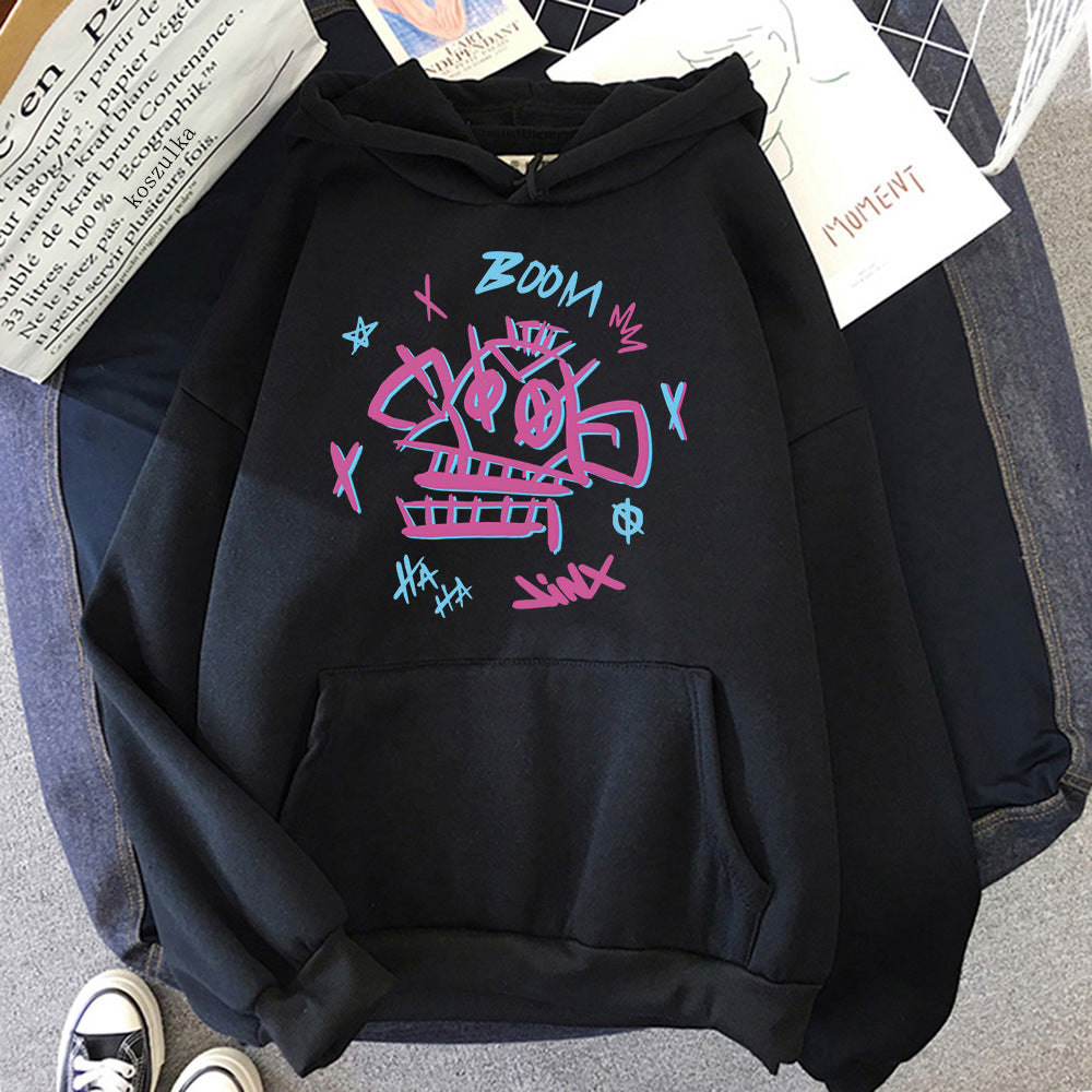 Elarova | Arcane Hoodie Harajuku Stil Jinx und Ekko