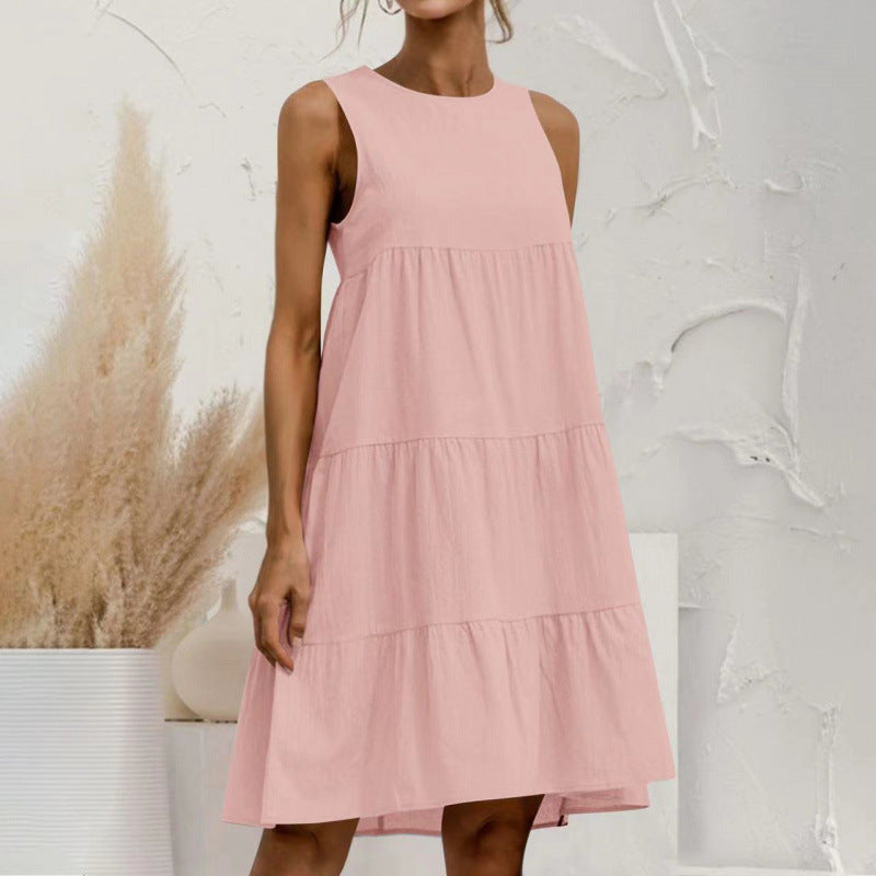 Elarova Ärmelloses Wickelkleid mit Panel-Design