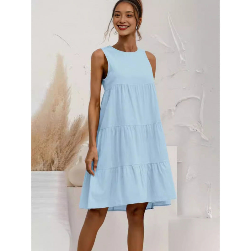 Elarova Ärmelloses Wickelkleid mit Panel-Design