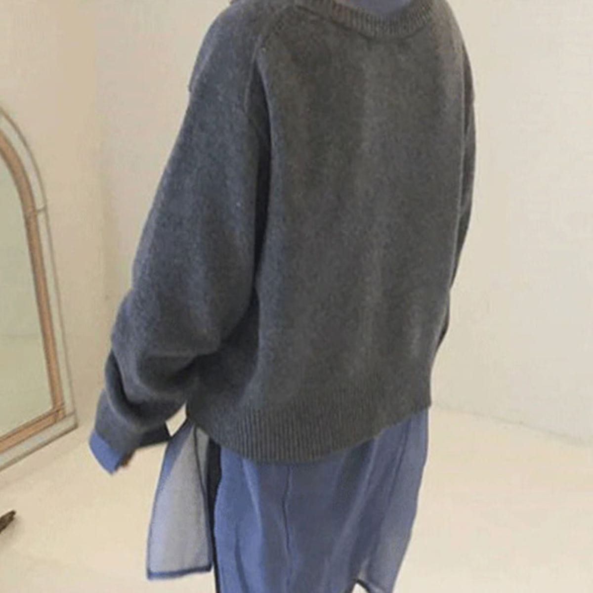 Elarova | Asymmetrische Strickjacke mit Knöpfen für Damen