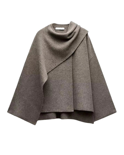 Elarova | Asymmetrischer Cape-Mantel für Damen