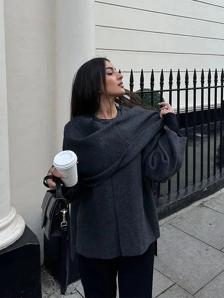 Elarova | Asymmetrischer Cape-Mantel für Damen