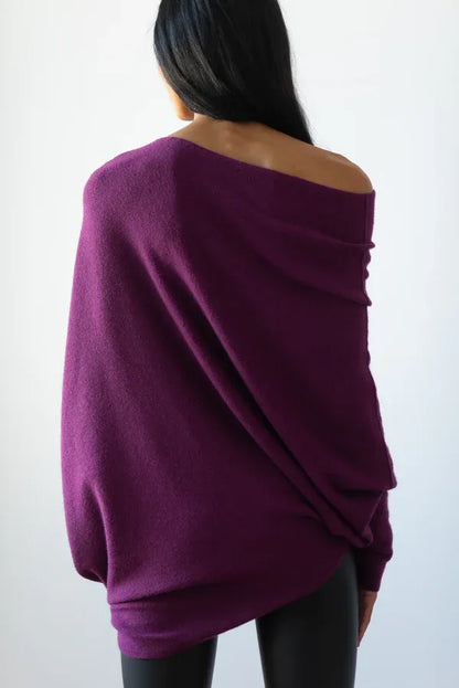 Elarova | Asymmetrischer Damenpullover mit eleganter Drapierung