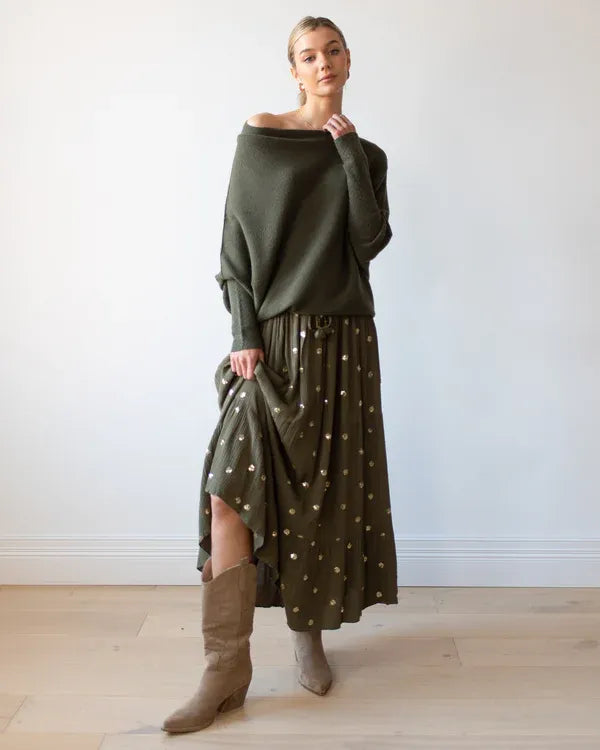 Elarova | Asymmetrischer Damenpullover mit eleganter Drapierung