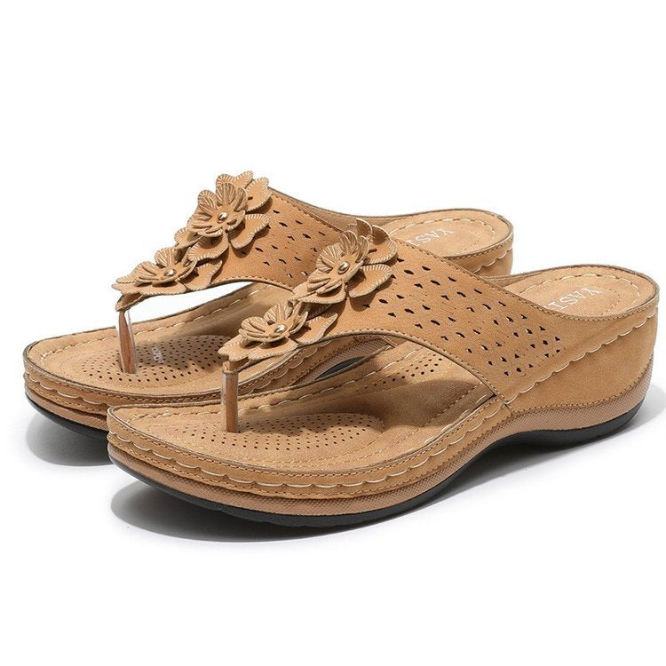 Elarova | Atmungsaktive Freizeitschuhe Mit Runder Kappe Und Fischgrätenmuster Blume