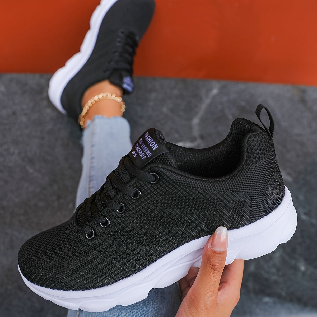 Elarova | Atmungsaktive Gestrickte Damensneaker