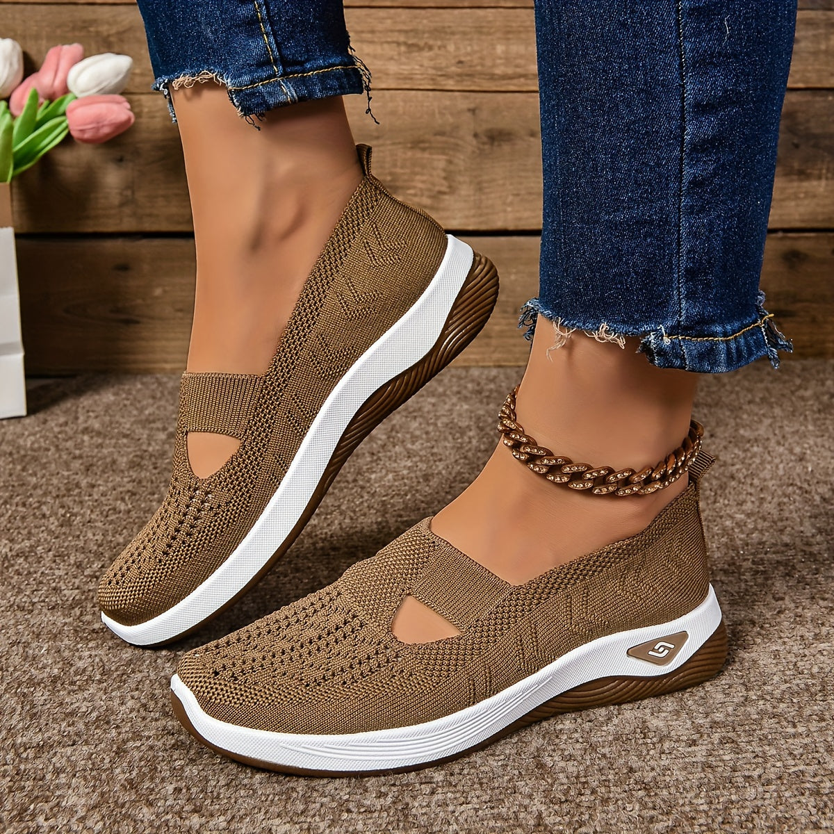 Elarova | Atmungsaktive Orthopädische Slip on Sneakers Für Damen