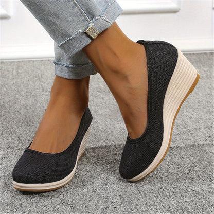 Elarova | Atmungsaktive Slipper Mit Keilabsatz Schuhen
