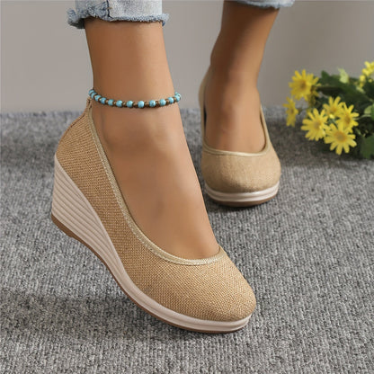 Elarova | Atmungsaktive Slipper Mit Keilabsatz Schuhen