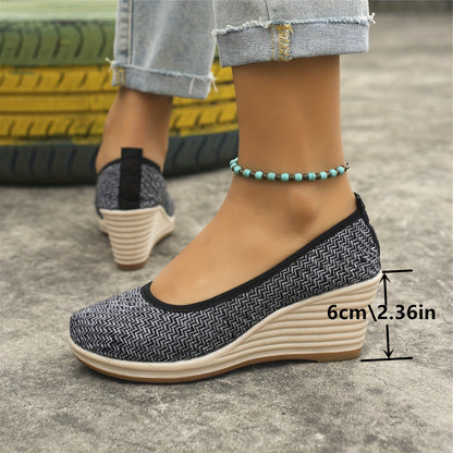 Elarova | Atmungsaktive Slipper Mit Keilabsatz Schuhen