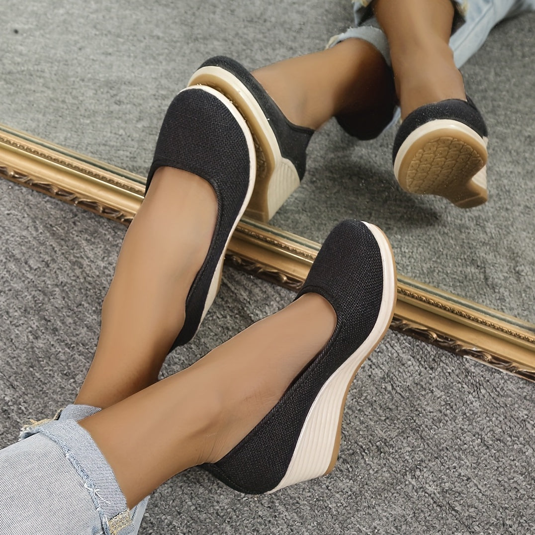 Elarova | Atmungsaktive Slipper Mit Keilabsatz Schuhen