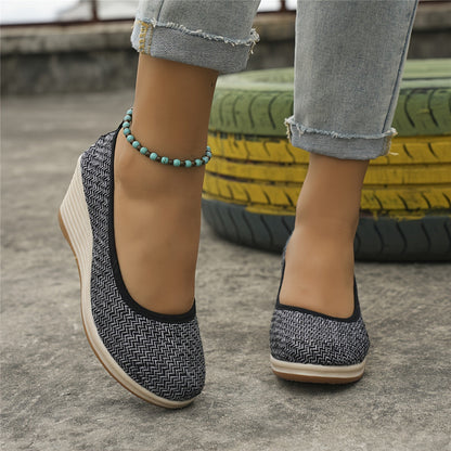 Elarova | Atmungsaktive Slipper Mit Keilabsatz Schuhen