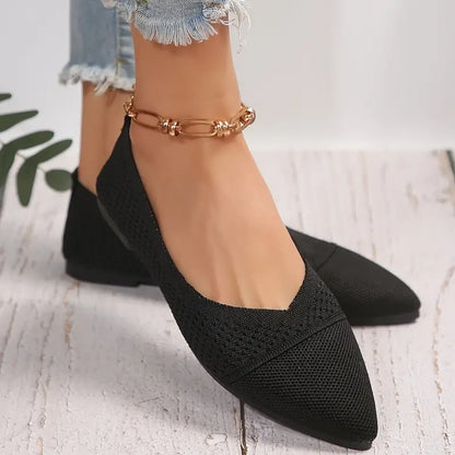 Elarova | Atmungsaktive, Strick, Flache Slipper mit Weicher Sohle