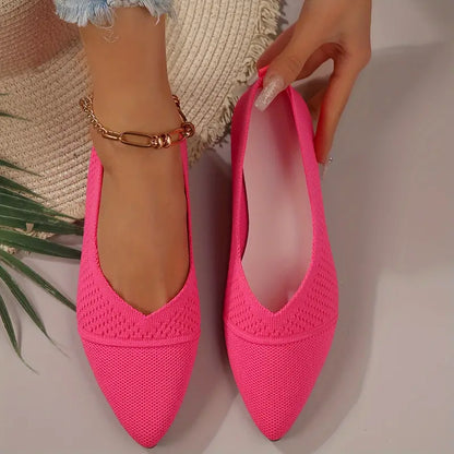 Elarova | Atmungsaktive, Strick, Flache Slipper mit Weicher Sohle