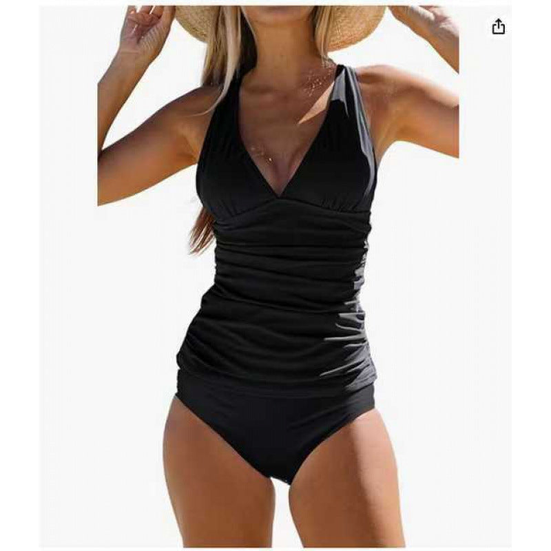 Elarova | Bauchkontrolle Haken Design Bedrucktes Tankini Set