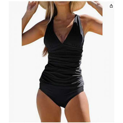Elarova | Bauchkontrolle Haken Design Bedrucktes Tankini Set