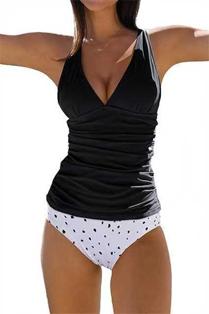 Elarova | Bauchkontrolle Haken Design Bedrucktes Tankini Set