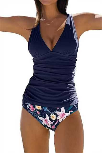 Elarova | Bauchkontrolle Haken Design Bedrucktes Tankini Set
