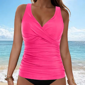 Elarova | Bauchkontrolle Haken Design Bedrucktes Tankini Set