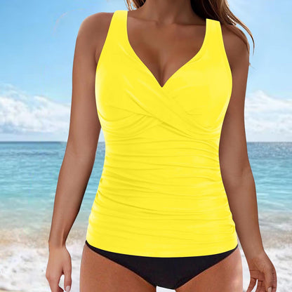 Elarova | Bauchkontrolle Haken Design Bedrucktes Tankini Set