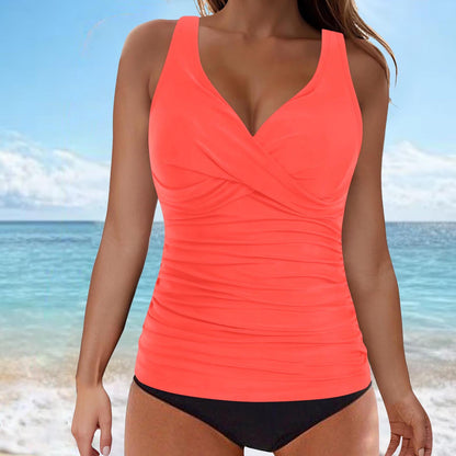 Elarova | Bauchkontrolle Haken Design Bedrucktes Tankini Set
