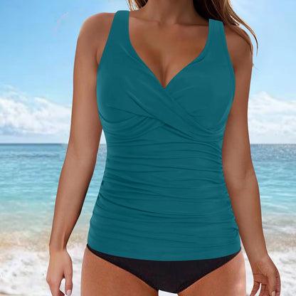 Elarova | Bauchkontrolle Haken Design Bedrucktes Tankini Set