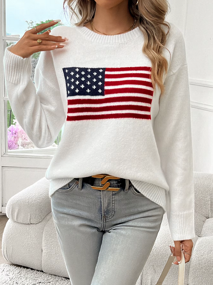 Elarova | Baumwollstrickpullover Mit Rundhalsausschnitt