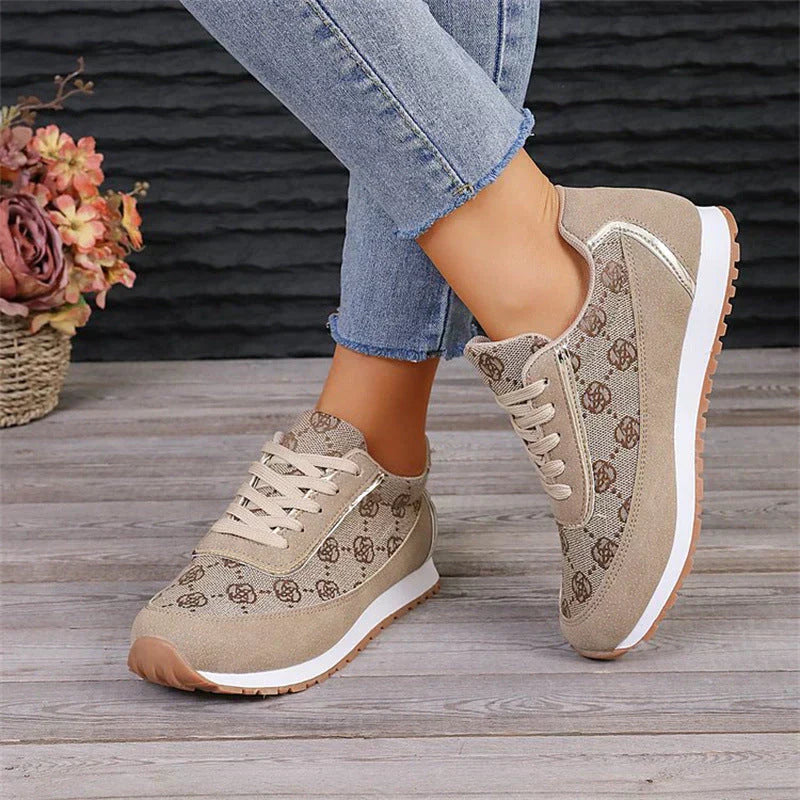 Elarova | Bequeme Flache Schuhe mit Blumenduschen